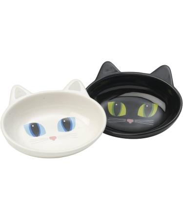 PetRageous Oval Frisky Kitty Stoneware Cat Bowl - 5.5 Wide, 1.5 Tall, 5.3oz Capacity, Dishwasher Safe - White - Buy Online on GoSupps.com