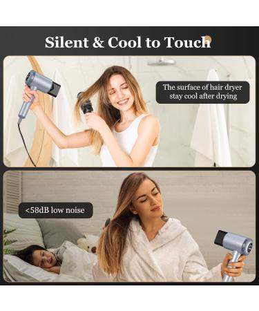 TECHMERI Professional Ionic Hair Dryer - 110 000 RPM Fast Drying Lightweight Travel Blow Dryer for Women with Nozzle & LED Display - Buy Online on GoSupps.com