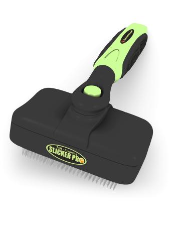 The Pet Portal Self Cleaning Dog Brush for Shedding Slicker Brush Cat Long Haired Pet Brush Grooming Deshedding Supplies Medium to Large Black - Buy Online on GoSupps.com