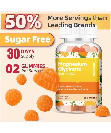 60 Count Magnesium Glycinate Gummies 400mg w/Ashwagandha Supplement - Sugar Free Zinc Magnesium Glycinate Supplement Ashwagandha Gummies for Adults - Buy Online on GoSupps.com