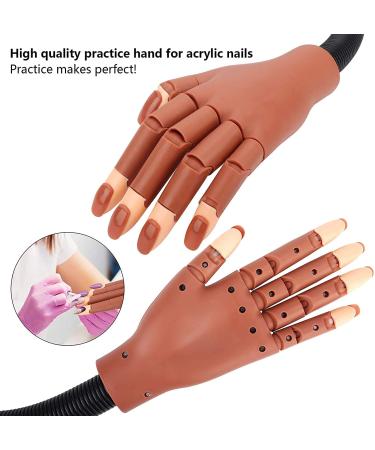 Nail Practice Hand for Acrylic Nails - Adjustable False Nail Training Mannequin with Full Cover Tips and Accessories - Buy Online on GoSupps.com