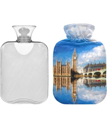 Naanle Watercolor Hot Water Bottle 2L with Cover - Large Transparent Heater for Bed Hand & Foot Pain Relief | Heat & Cold Therapy - Buy Online on GoSupps.com