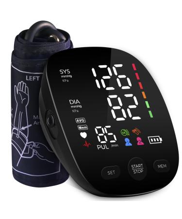 Blood Pressure Monitor Automatic Upper Arm Blood Pressure Cuff 9"-21" Adjustable Extra Large Bp Cuff with Clear LED Display Dual User 240 Set Memory Digital Bp Machine for Home Use with Carrying Bag