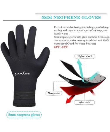 OMGear Neoprene Diving Wetsuit Gloves 3mm - Flexible Thermal with Adjustable Strap | Snorkeling, Scuba Diving, Surfing, Kayaking, Rafting | Small Black - Buy Online on GoSupps.com