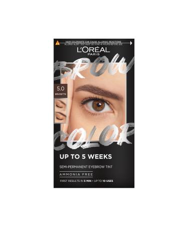 L'Or al Paris LOr al Paris SemiPermanent Eyebrow Tint Lasts up to 5 Weeks* First Results in 5 Minutes Up to 10 Uses Ammonia Free Brow Color Shade 50 Brunette