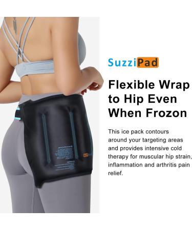 SuzziPad Hip Ice Pack Wrap for Pain Relief & Recovery - Reusable & Adjustable for Hip Injuries, Surgery, Inflammation & Swelling - Buy Online on GoSupps.com