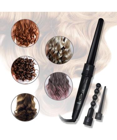 6 in 1 Curling Iron Wand Set - Interchangeable Ceramic Barrels & Heat Protective Glove - Perfect for International Shipping - Buy Online on GoSupps.com