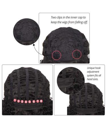 ColorfulPanda Afro Wig | Synthetic Brazilian Curly Hair for Women | Kinky Curly Short Wigs in Black Brown Ombre - Buy Online on GoSupps.com