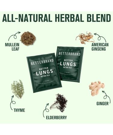 Betterbrand Better Lungs Health Pack - BetterLungs & BetterLungs Detox Tea Bundle - Daily Resporatory Health Supplement - 15X Herbal Tea Bags + 60 Capsules - Buy Online on GoSupps.com