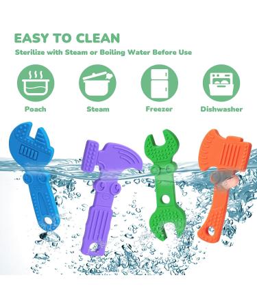 TYRY.HU BPA Free Silicone Teething Toys - Baby Toothbrush Teether Chew Toy Set for Newborns - 4pcs (C) - Buy Online on GoSupps.com