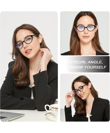 Buy EYEURL Cat Eye Blue Light Blocking Reading Glasses for Women - Pack of 4 Stylish 2.50 Magnification Computer Glasses with UV Protection - Buy Online on GoSupps.com