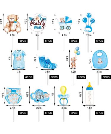 Whaline 72Pcs Baby Shower Cupcake Topper 12 Designs Watercolor Bear Cupcake Picks We Can Bearly Wait Food Picks for Cake Decoration Baby Bear - Buy Online on GoSupps.com