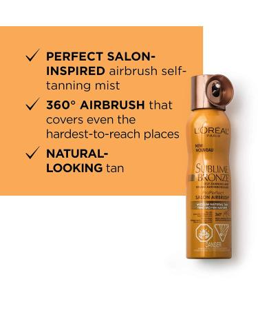 L'Oreal Paris Sublime Bronze ProPerfect Salon Airbrush Self-Tanning Mist Medium Natural Tan 4.6oz (2 Pack) - Buy Online on GoSupps.com