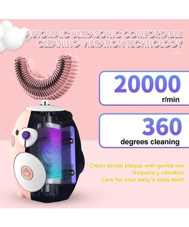 GASLIKE Kids Electric U-Shaped Ultrasonic Toothbrush | 6 Smart Modes, Auto Whitening, IPX7 Waterproof | Ages 2-7 (Pink) - Buy Online on GoSupps.com