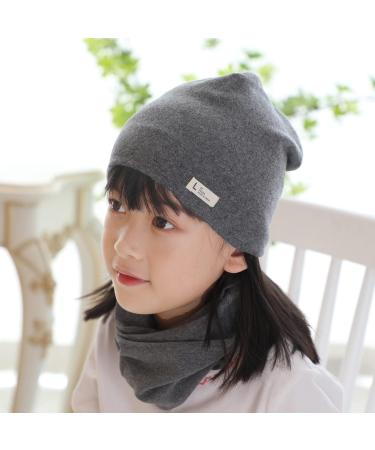 VUCDXOP Baby Cotton Hat Scarf Set - Beanie Hat + Tube Scarf Set, Grey, S Size (0-6 Months) - Buy Online on GoSupps.com