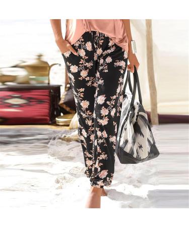Buy Haiorziyou Women's Linen Summer Harem Pants - Lightweight Boho Floral Aladin Style for Beach & Yoga - Buy Online on GoSupps.com