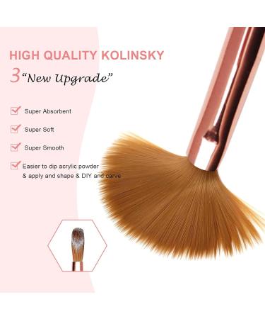 LEDSUUEI Kolinsky Acrylic Nail Brush Set - Size 8/10/14 - High Quality Durable Brushes for Beginner Nail Art - Ideal for Acrylic Powder and Gel Nails - 3D Nail Art Tool - A-COLOR - Buy Online on GoSupps.com
