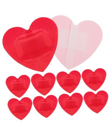FRCOLOR 25pcs Heart Shaped Household Stickers Self-Adhesive Patches Care Patches Heart-Shaped Patches Small Adhesive Bandages Small Stickers Red 3.80X3.20X0.20CM
