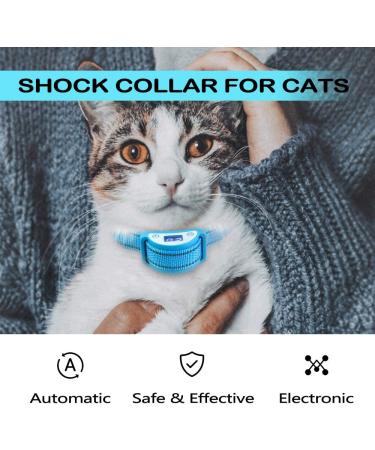 Paipaitek Cat Shock Collar - Sound, Vibrate, Shock Modes for Cats & Kittens - Waterproof & Rechargeable Blue - Buy Online on GoSupps.com