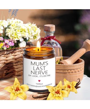 Vanilla Mum's Last Nerve Scented Candles Birthday Gifts for Mum 7OZ Aromatherapy Soy Wax Candles Gifts Birthday Present Get Well Soon Gifts Mother's Day Gifts Idea for Mum Mom Mummy Mother Auntie Mum Last Nerve - Buy Online on GoSupps.com