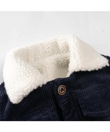 Volunboy Toddler Corduroy Sherpa Jacket | Fleece Lining | Button Down Coat for Baby Boys Girls | Blue, 12 Months - Buy Online on GoSupps.com