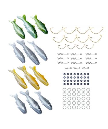 Banjo Minnow 102 Piece Kit + Lifelike Lure for All Fish + Durable Material That Catches Fish + Freshwater & Saltwater Fishing Lure + Hooks & Anchors