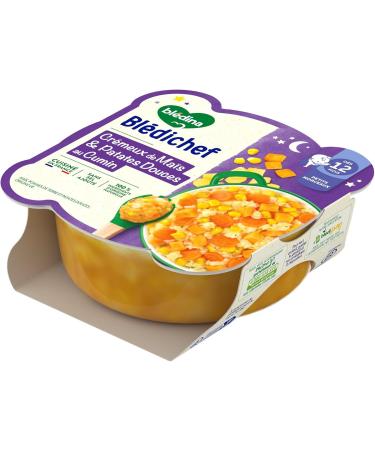 Bl dina Bl dichef Plat B b d s 12 Mois 9 Plats Cr meux de Ma s et Patates Douces au Cumin Repas Complet 230g - Buy Online on GoSupps.com