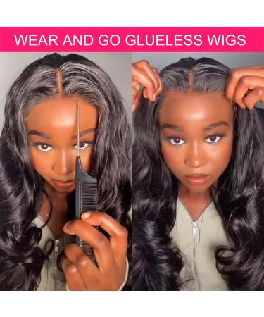 Megalook 36 Inch Body Wave Human Hair Wig | HD Lace Front 200% Density | Bleached Knots | Brazilian Real Hair | Natural Black Color - Buy Online on GoSupps.com