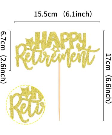 Keaziu 1PCS Happy Retirement Cake Toppers New Journey Begins Welcome 7 day Weekend Adventure Begins Cupcake Picks Retirement Theme Farewell Birthday Party Cake Decorations Supplies Gold Gold 1-2024 - Buy Online on GoSupps.com