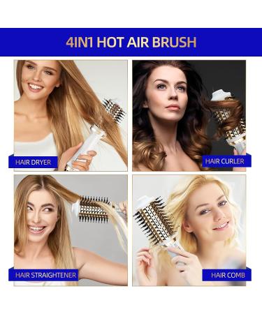 Plavogue Dual Voltage Hair Dryer Brush Volumizer - One-Step Hot Air Brush for Travel & Salon Blowouts - Negative Ionic Technology - International Upgraded Version - White Gold - Buy Online on GoSupps.com