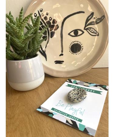 Dalmatian Jasper March Birthstone Worry Stone for Meditation and Stress Relief - Buy Online on GoSupps.com