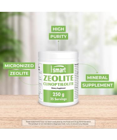 Supersmart Zeolite Clinoptilolite Powder - High Purity Detox Mineral Supplement | Non-GMO Gluten Free 250g | Made in USA - Shop Internationally - Buy Online on GoSupps.com