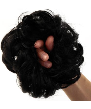 JJstar 2PCS Curly Fake Hair Buns Donut Tousled Updo - Jet Black - Buy Online on GoSupps.com