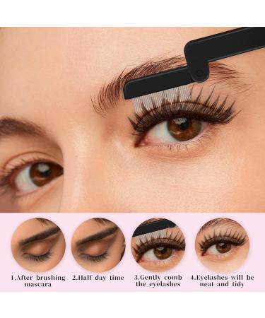2 Pcs Stainless Steel Folding Eyelash & Eyebrow Comb - Professional Lash Separator Tool for Makeup | International Shipping Available - Buy Online on GoSupps.com