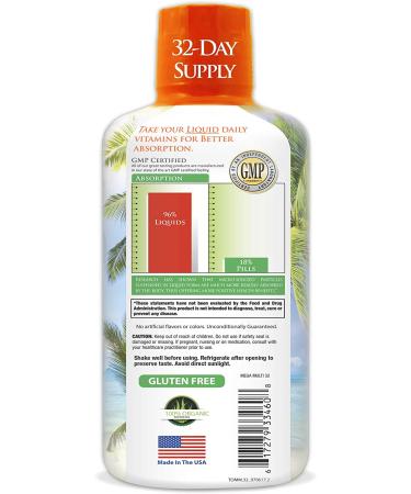 Tropical Oasis Mega Plus Liquid Multivitamin â€“ 85 Vitamins & Minerals, 20 Amino Acids, CoQ10 & Aloe Vera - 32oz Supplement - Buy Online on GoSupps.com