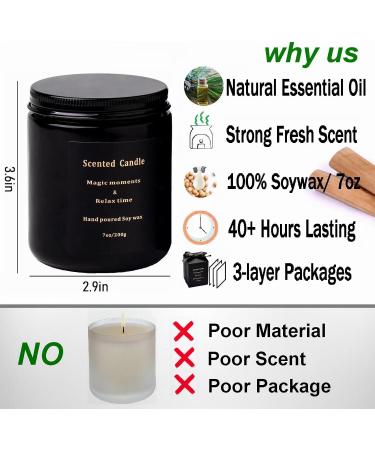 Sandalwood Candles for Men | 100% Natural Pine Scented Candles - Non Toxic Aromatic Home Fragrance 7oz Velas Arom ticas - Buy Online on GoSupps.com