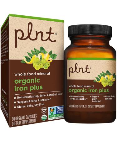 Organic Iron Plus Whole Food Mineral Formula to Support Energy Production (60 Organic Capsules)