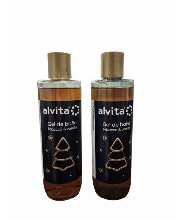 Alvita Shower Gel 250ml Two-Pack Vanilla and Tobacco fragrance Christmas design special Christmas gift soft and creamy gel perfumed and moisturized skin