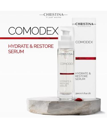 Christina Comodex Hydrate & Restore Serum with Hyaluronic Acid - 30ml - Facial Hydrating Serum to Regenerate & Rejuvenate - For Dehydrated Oily Open Pores Combination & Nomal Skin - Buy Online on GoSupps.com