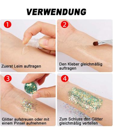  EONFAVE EONFAVE Holographic Body Glitter Pens Glitter Gel Glitter Pens Glitter Gel Body Glitter Pens Color Changing Holographic Pen for Festival Halloween Rave Party Body (02) - Buy Online on GoSupps.com