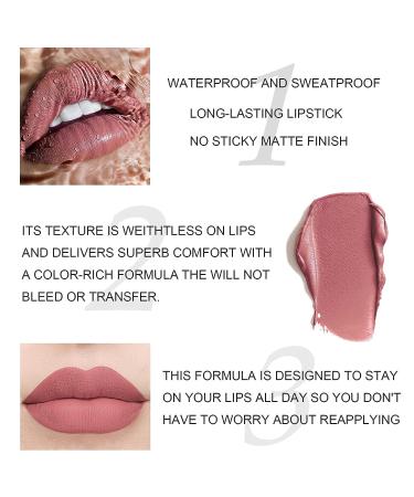 KIMIEYE 12 Colors Matte Liquid Lipstick Kit | Long Lasting & Waterproof Lip Stain Set | Velvet Nude to Red Shades | 1oz | 24H Wear - Buy Online on GoSupps.com