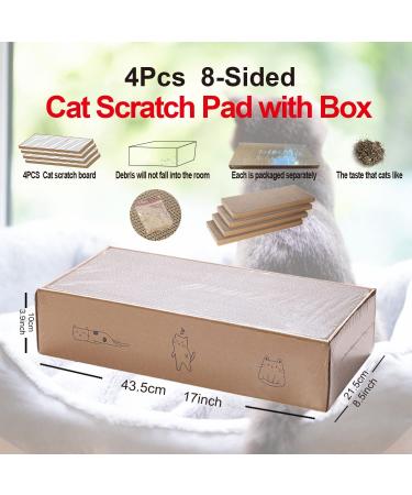 4-Pack Reversible Cat Scratch Pad | Durable Recyclable Cardboard | Rest, Grind Claws & Play | Cat Scratcher Box - Buy Online on GoSupps.com