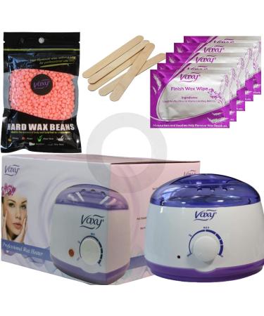 Vaxy Waxing Kit Wax Warmer Electric Wax Pot Heater with Accessories A Complete at-Home Hair Removal Wax Kit Painless Hard Wax for full Body face Bikini Area Eyebrows (Rose) - Buy Online on GoSupps.com