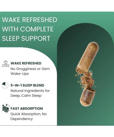JINTO Melatonin Sleep Capsules - Natural Sleep Aids for Adults with Melatonin 60mg and Magnesium Glycinate 58mg Sleep Aid with Passion Flower L Theanine Valerian Root 60 Capsules - Buy Online on GoSupps.com