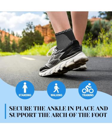 Ankle Bandage 2 Pack - Compression Socks for Men & Women | Breathable Footband for Joint Pain Achilles Tendon Support & Sports - Buy Online on GoSupps.com