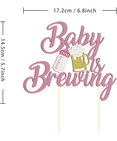 1 Pack Glitter Baby is Brewing Cake Topper for Beer Themed Baby Shower Decoration Beer Baby Gender Reveal Decoration (Pink baby) - Buy Online on GoSupps.com