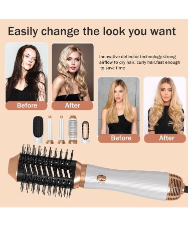 UKLISS Upgrade Auto Airflow Curl System 2024: 6-in-1 Hair Dryer Brush Set in White Gold - Buy Online on GoSupps.com