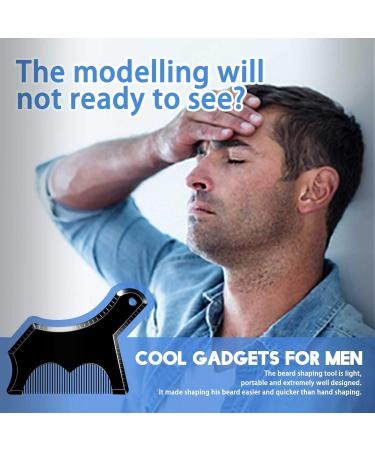 Beard Shaper Tool LucBuy Beard Shaping Template Plus Styling Beard Comb All-in-One Tool for Goatee Mustache Sideburns Grooming Guide for Men Jaw Cheek/Neck Line Symmetric/Curve/Step Cut Beard Shaper B-black - Buy Online on GoSupps.com