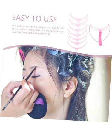 Didiseaon 15 Sets Eyebrow Aid Eyebrow Pen Brush Plastic Convenient Eyebrow Stencil Portable Card Travel 12X11X8CMx5pcs Pinkx5pcs - Buy Online on GoSupps.com