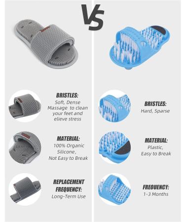 Silicone Shower Foot Scrubber Set - Unisex Soft Bristle Foot Scrubber with Suction Cups for Massage, Cleansing & Exfoliation - Medium Size - Buy Online on GoSupps.com